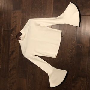NWOT Ivory Crop Top with Flared Bell Sleeves